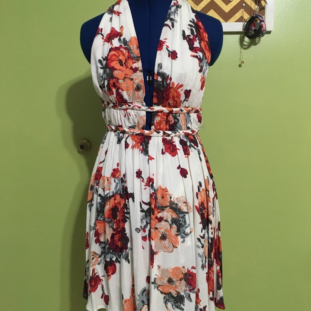 Boho-chic floral semi formal dress
